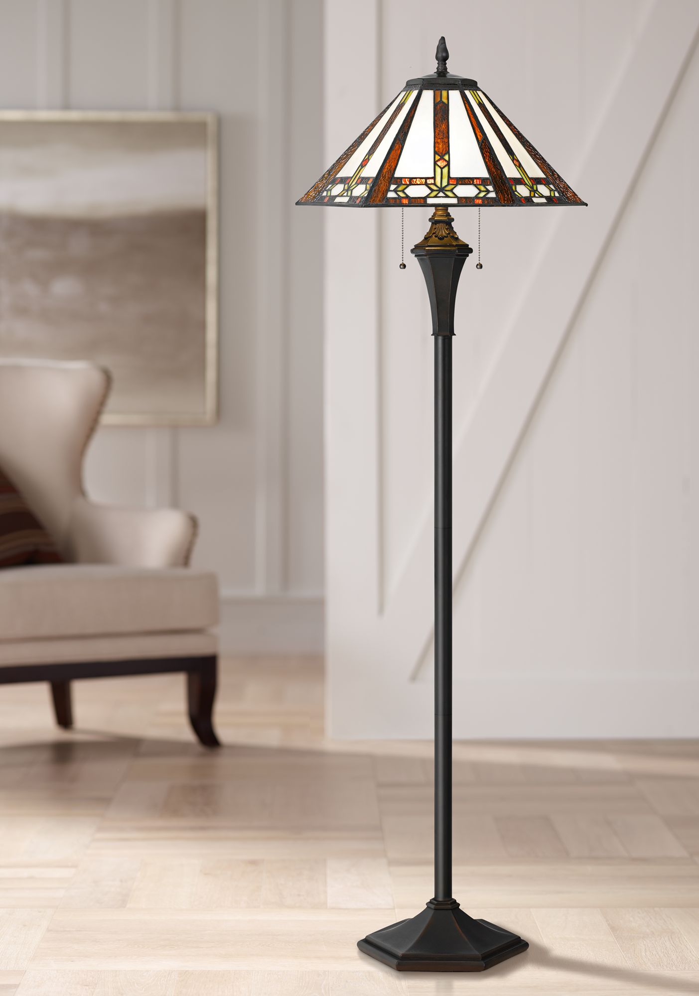 Tiffany style deals floor lamp