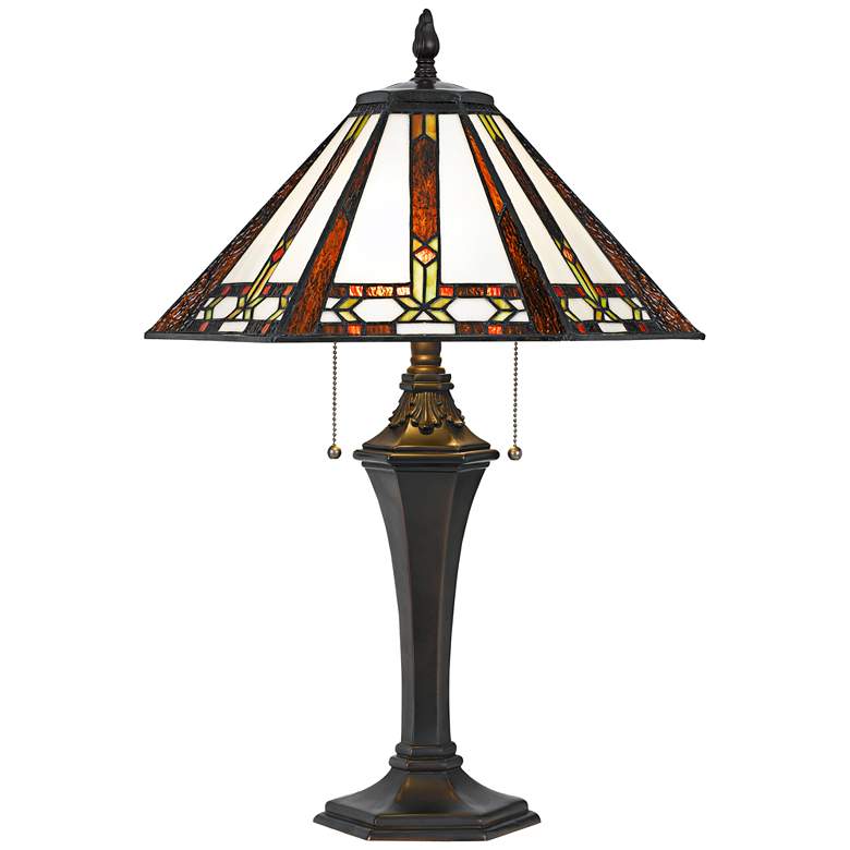 Image 1 Autumn Tiffany-Style Stained Glass Table Lamp