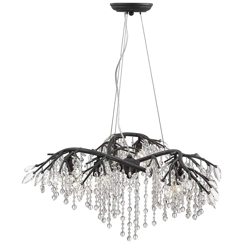 Autumn Twilight 31&quot; Wide Black Iron and Crystal Chandelier more views