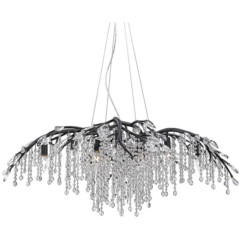 Image 2 Autumn Twilight 40" Wide Black Iron and Crystal Chandelier