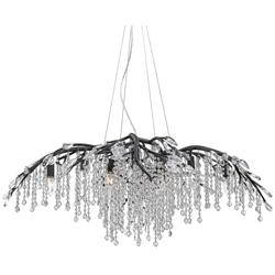 Autumn Twilight 40&quot; Wide Black Iron and Crystal Chandelier