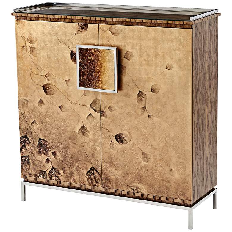 Image 1 Autumnal Glow 46" Wide Wood and Glass Cabinet