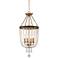 Ava 14"W Warm Brass and Crystal 4-Light Foyer Pendant Light