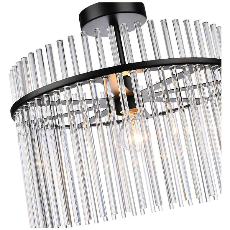 Image 4 Ava 15.7" Wide Black Semi Flush Mount w/ Clear Shade more views