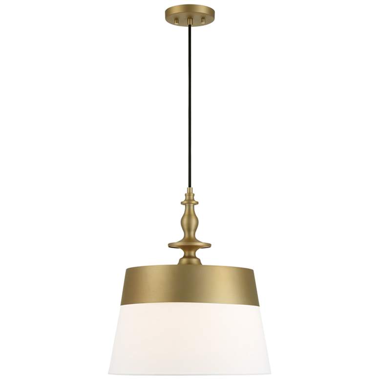 Image 1 Ava 15.75 in. 1-Light Brushed Gold Transitional Pendant Light