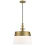 Ava 15.75 in. 1-Light Brushed Gold Transitional Pendant Light
