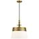 Ava 15.75 in. 1-Light Brushed Gold Transitional Pendant Light