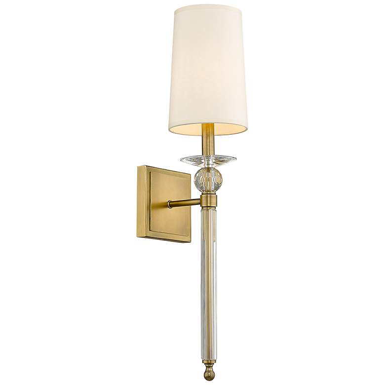 Image 1 Ava 22 1/2" High Rubbed Brass Wall Sconce