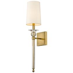 Ava 22 1/2" High Rubbed Brass Wall Sconce