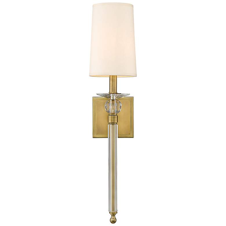 Image 3 Ava 22 1/2" High Rubbed Brass Wall Sconce more views