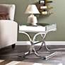 Ava 20 1/2" Wide Mirrored and Chrome-Plated End Table