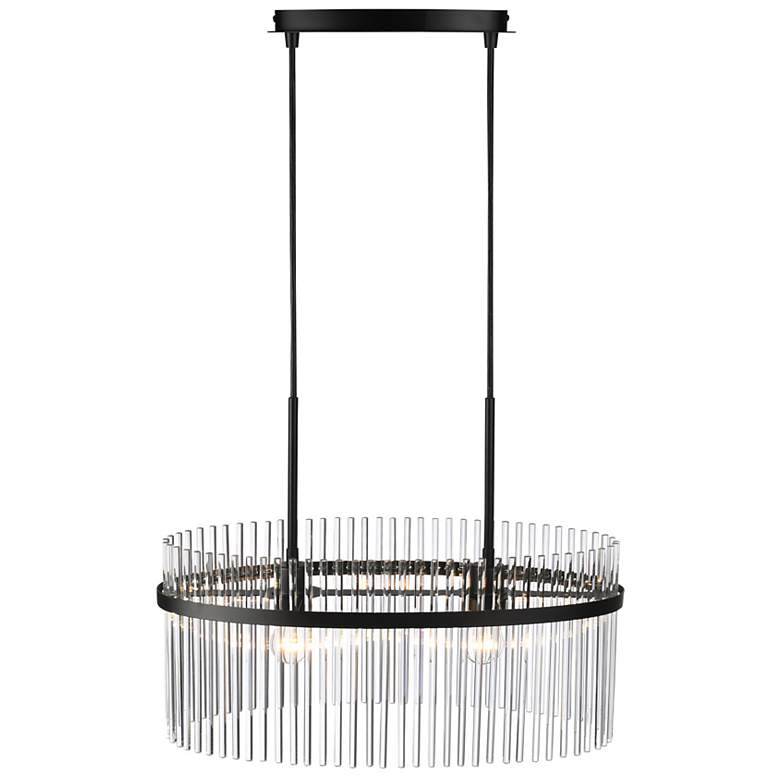 Image 2 Ava 23.6" Wide 2-Light Black Chandelier w/ Clear Shade more views