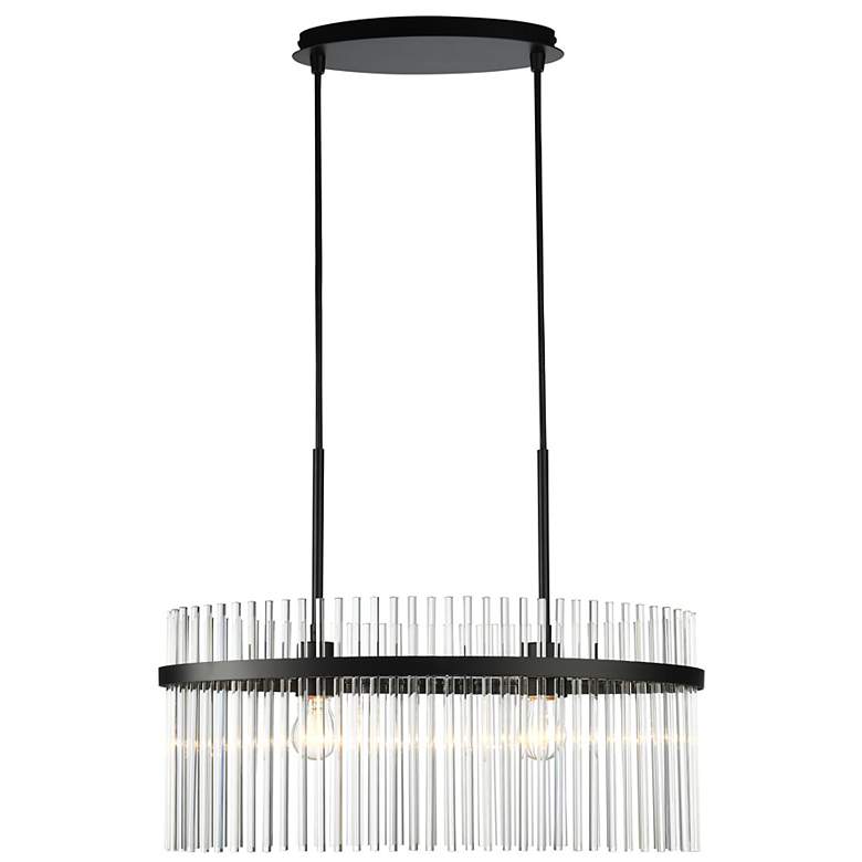 Image 3 Ava 23.6" Wide 2-Light Black Chandelier w/ Clear Shade more views