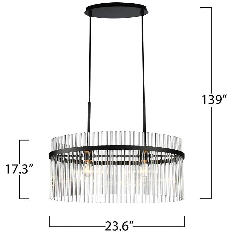 Image 7 Ava 23.6" Wide 2-Light Black Chandelier w/ Clear Shade more views