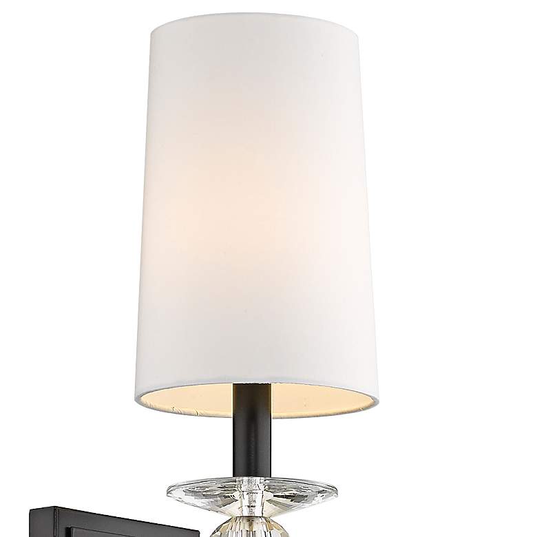 Image 2 Ava 25 1/2" High Matte Black Crystal Wall Sconce more views