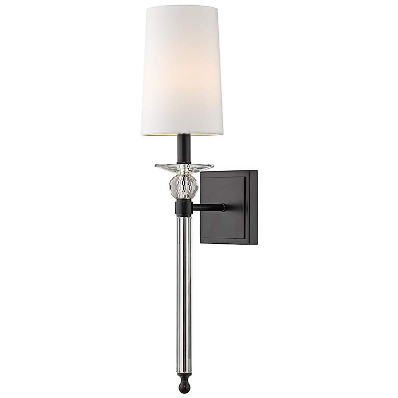 Image 5 Ava 25 1/2" High Matte Black Crystal Wall Sconce more views