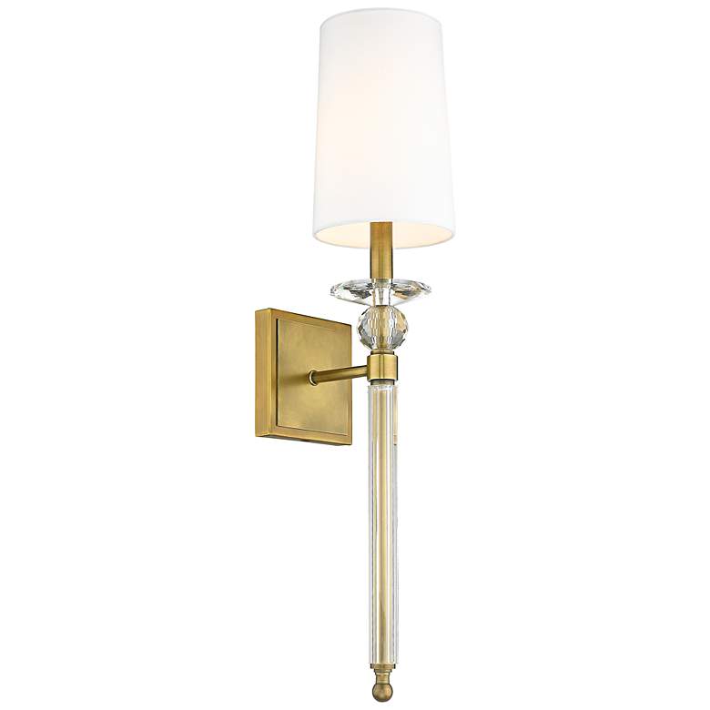 Image 3 Ava 25 3/4" High Rubbed Brass Wall Sconce