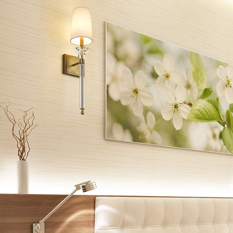 Image 4 Ava 25 3/4" High Rubbed Brass Wall Sconce more views