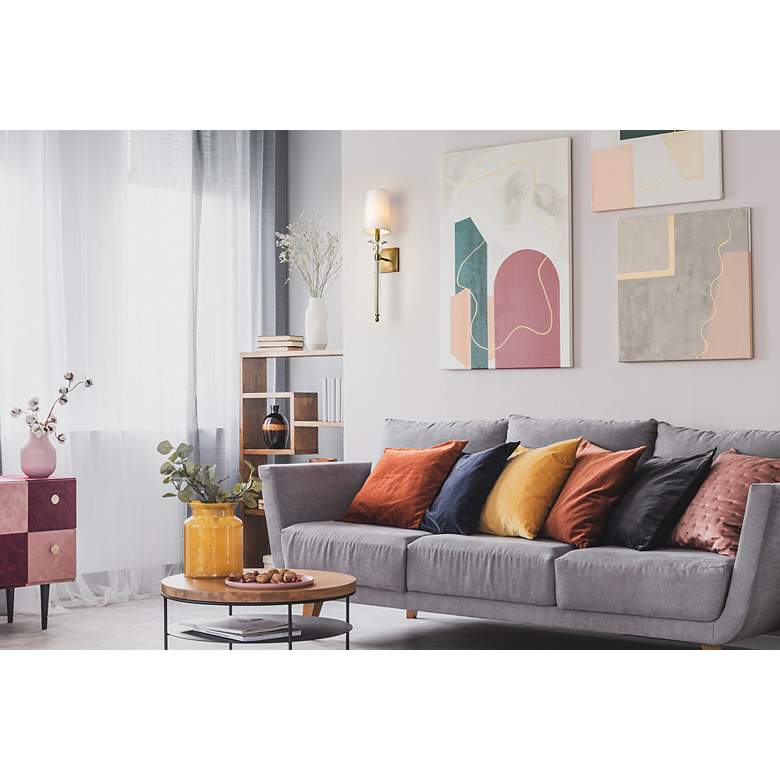 Image 5 Ava 25 3/4" High Rubbed Brass Wall Sconce more views