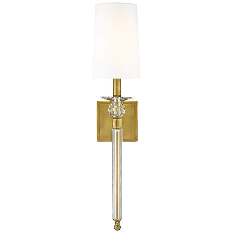 Image 6 Ava 25 3/4" High Rubbed Brass Wall Sconce more views
