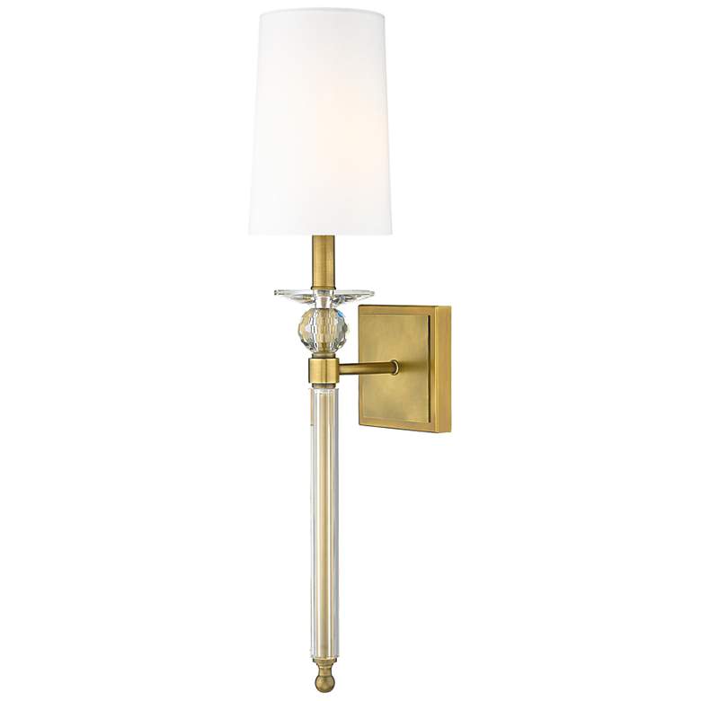 Image 7 Ava 25 3/4" High Rubbed Brass Wall Sconce more views