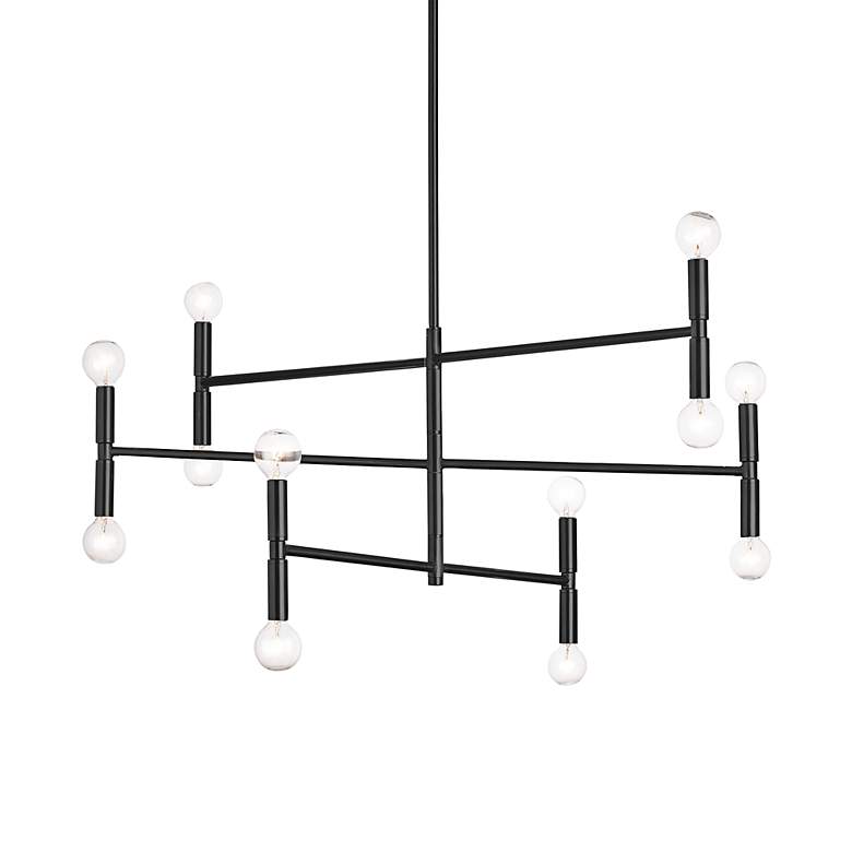 Image 2 Ava 31" Wide Matte Black 12-Light Adjustable Chandelier