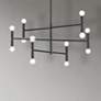 1_Ava 31" Wide Matte Black 12-Light Adjustable Chandelier