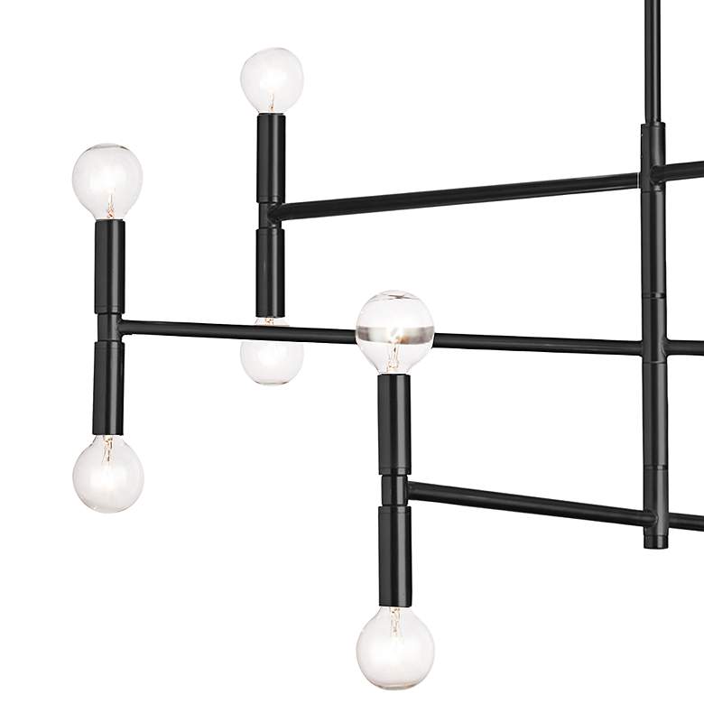 Image 3 Ava 31" Wide Matte Black 12-Light Adjustable Chandelier more views