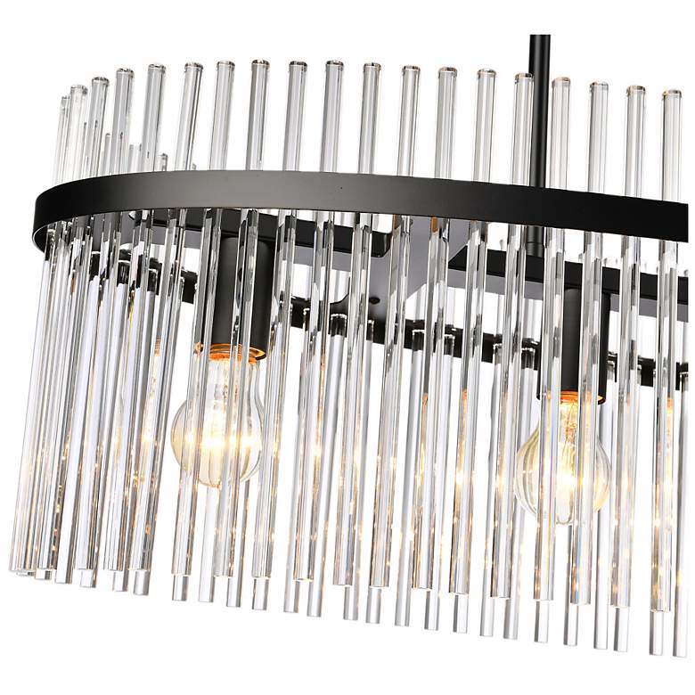 Image 5 Ava 32" Wide 4-Light Black Island-Light w/ Clear Shade more views
