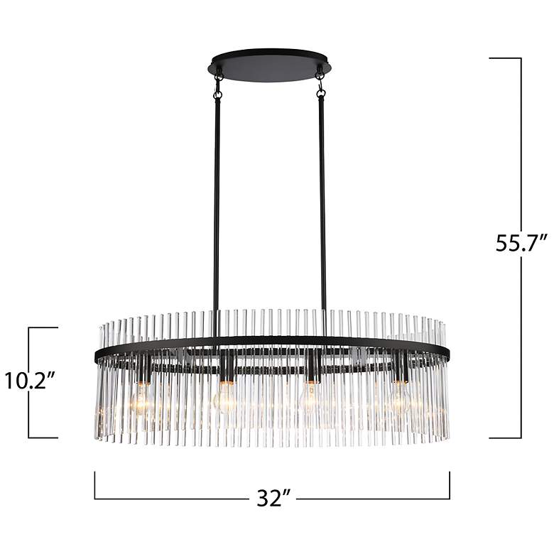 Image 7 Ava 32" Wide 4-Light Black Island-Light w/ Clear Shade more views