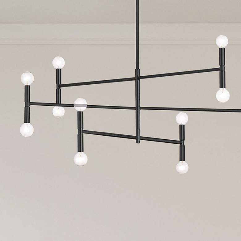 Image 1 Ava 40" Wide 12 Light Large Matte Black Chandelier