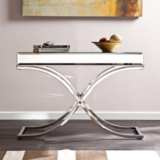 Ava 42 1/4&quot; Wide Mirrored and Chrome Modern Console Table