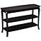 Ava 47 1/2"W Black Wood 2-Shelf Rectangular Console Table