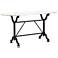 Ava 59" Wide Marble and Black Metal Writing Table