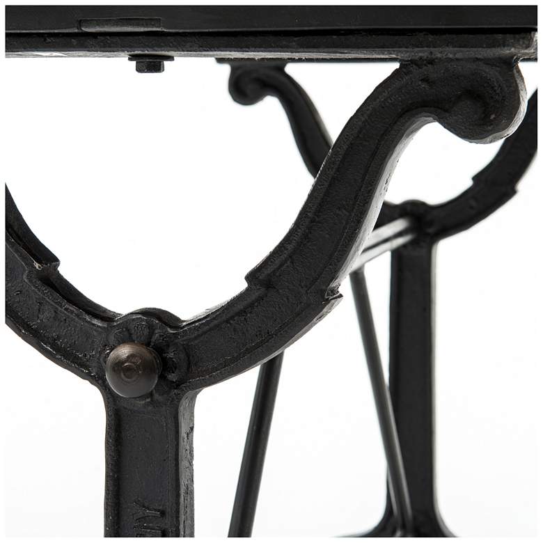 Image 3 Ava 59 inch Wide Marble and Black Metal Writing Table more views
