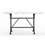 Ava 59" Wide Marble and Black Metal Writing Table