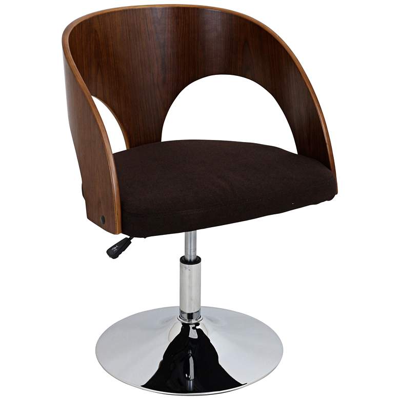 Image 1 Ava Brown Adjustable Bent Wood Walnut Accent Chair