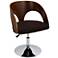 Ava Brown Adjustable Bent Wood Walnut Accent Chair