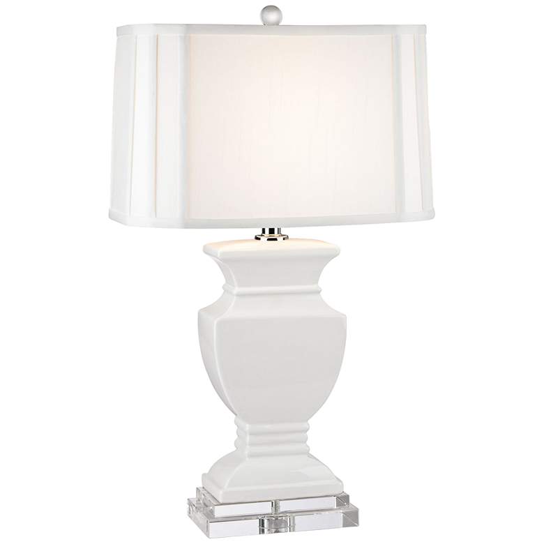 Image 1 Ava Classic High Gloss White Ceramic Table Lamp