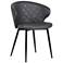 Ava Dining Chair in Gray Faux Leather and Black Powder Coated Finish