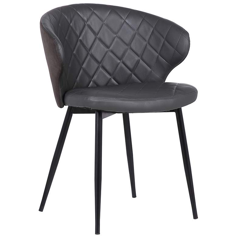 Image 1 Ava Dining Chair in Gray Faux Leather and Black Powder Coated Finish