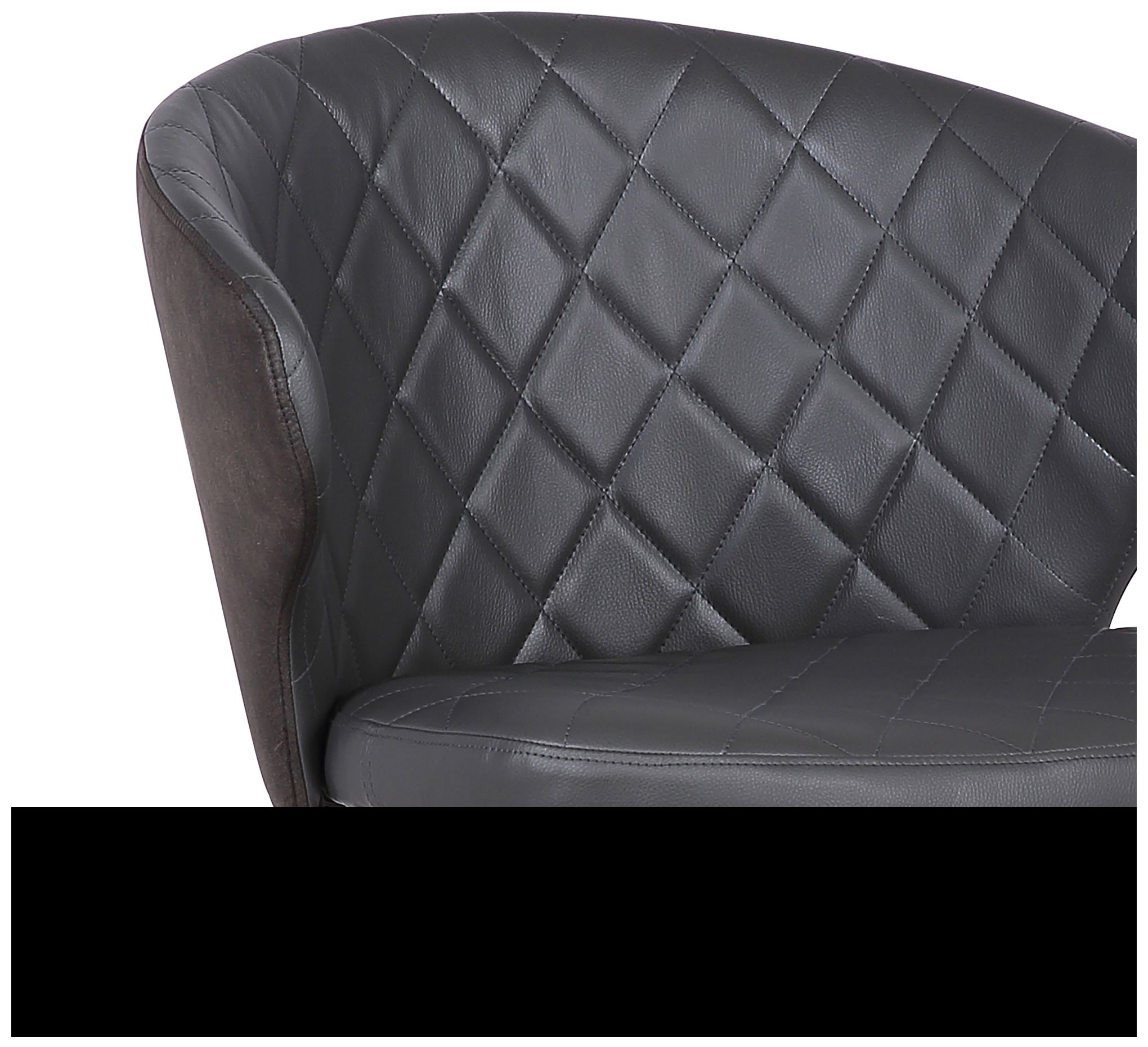 Image 3 Ava Dining Chair in Gray Faux Leather and Black Powder Coated Finish more views
