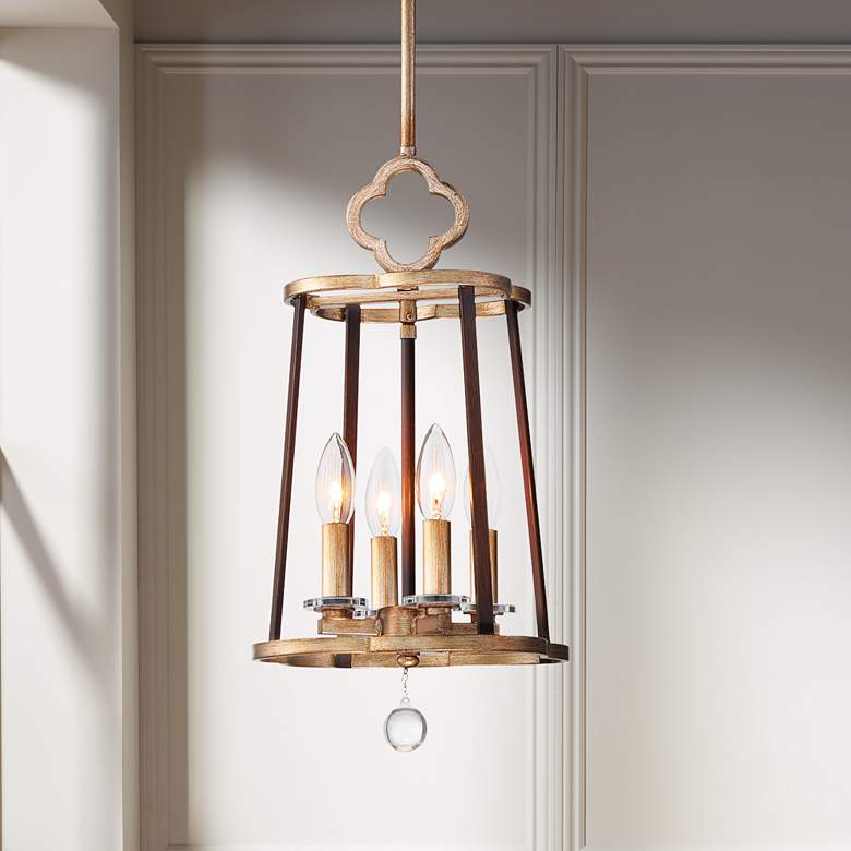 Image 1 Ava Libertine 10"W Gold w/ Bronze 4-Light Foyer Mini Pendant