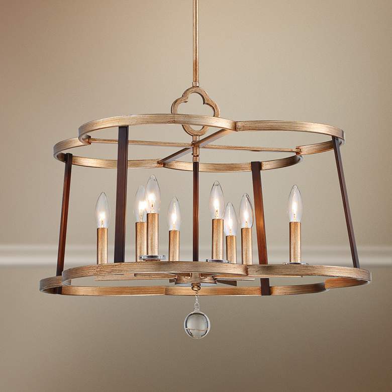 Image 1 Ava Libertine 26 inchW Gold and Bronze 8-Light Foyer Chandelier