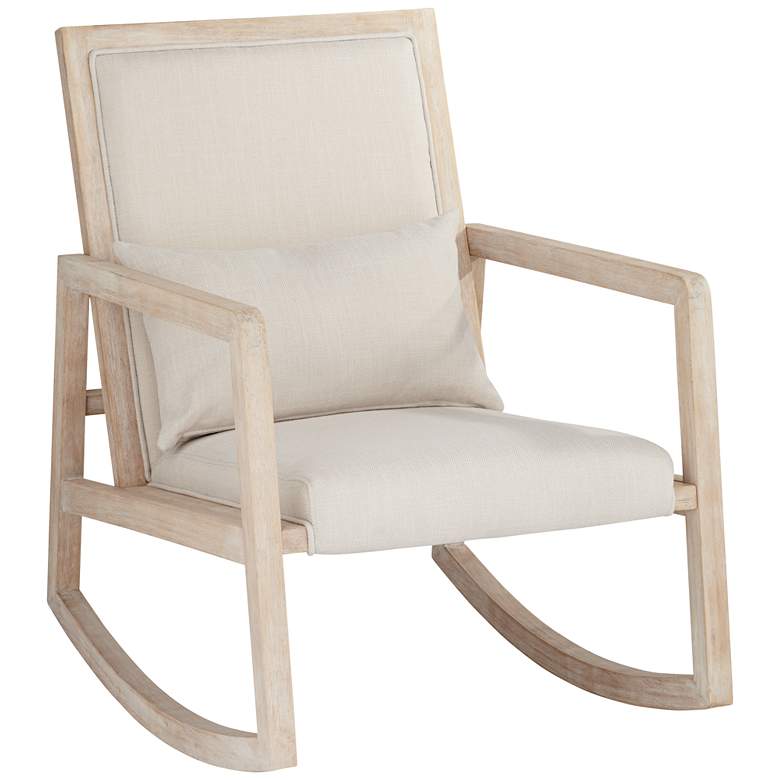 Image 3 Ava Light Cream and Wash Wood Modern Rocking Chair