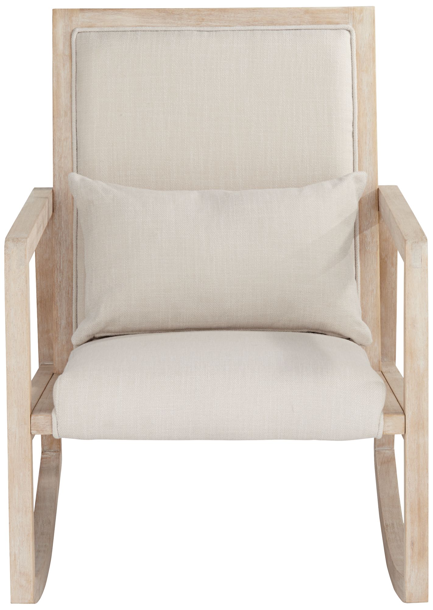 Ava Light Cream and Wash Wood Modern Rocking Chair in scene