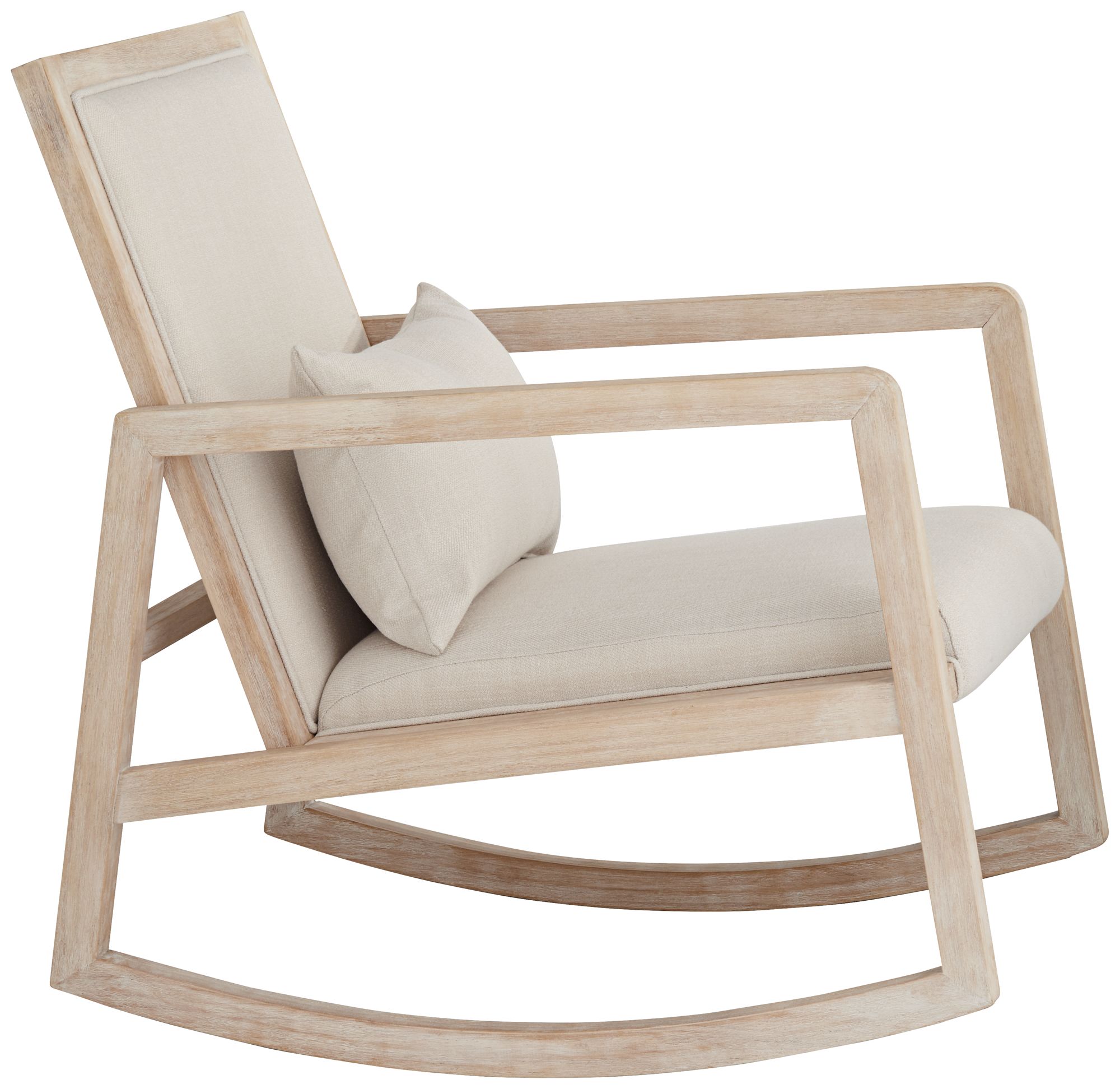 Ava Light Cream and Wash Wood Modern Rocking Chair in scene
