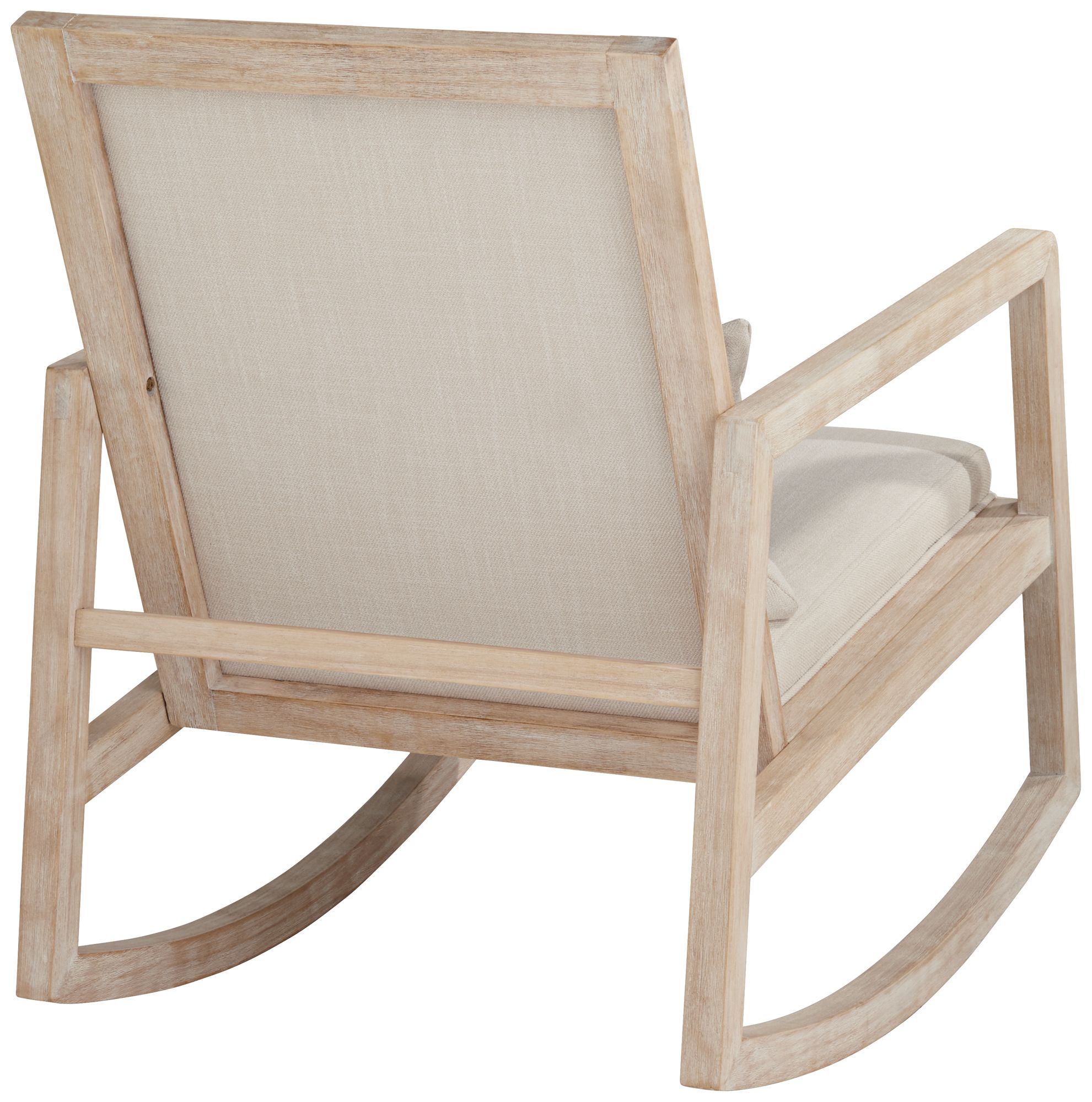 Ava Light Cream and Wash Wood Modern Rocking Chair in scene