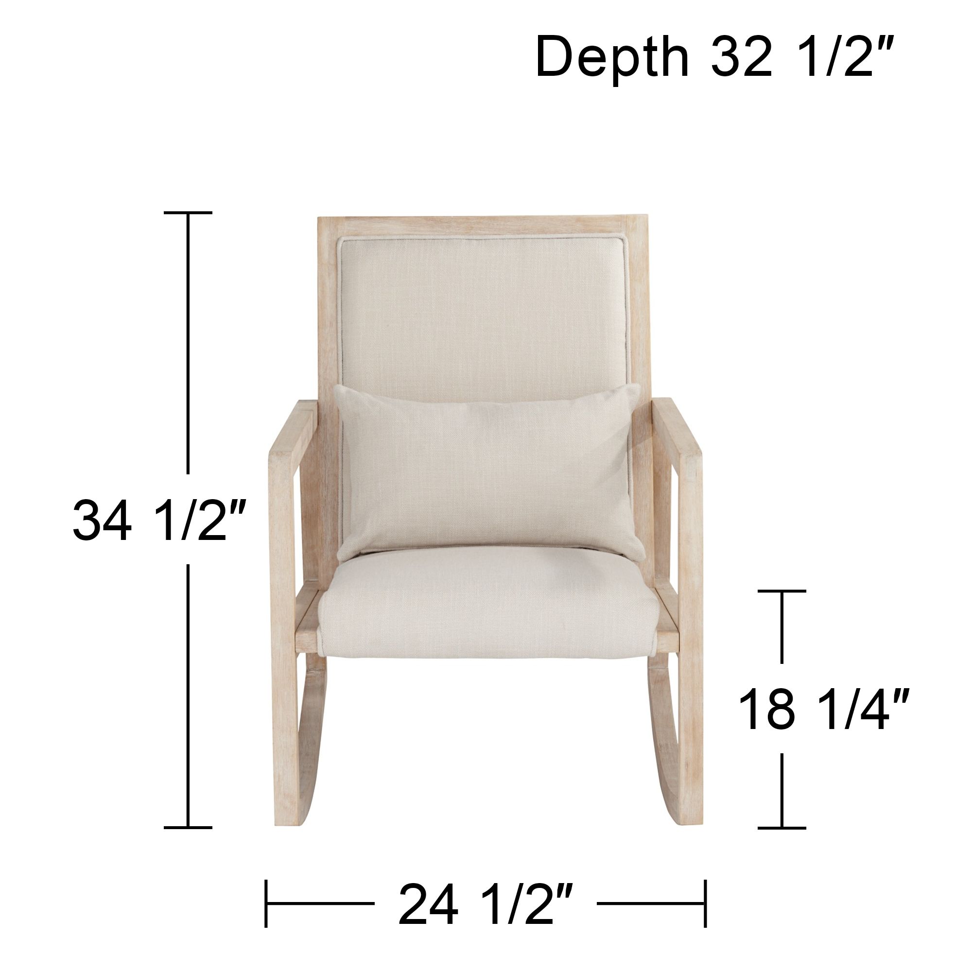 Ava Light Cream and Wash Wood Modern Rocking Chair in scene