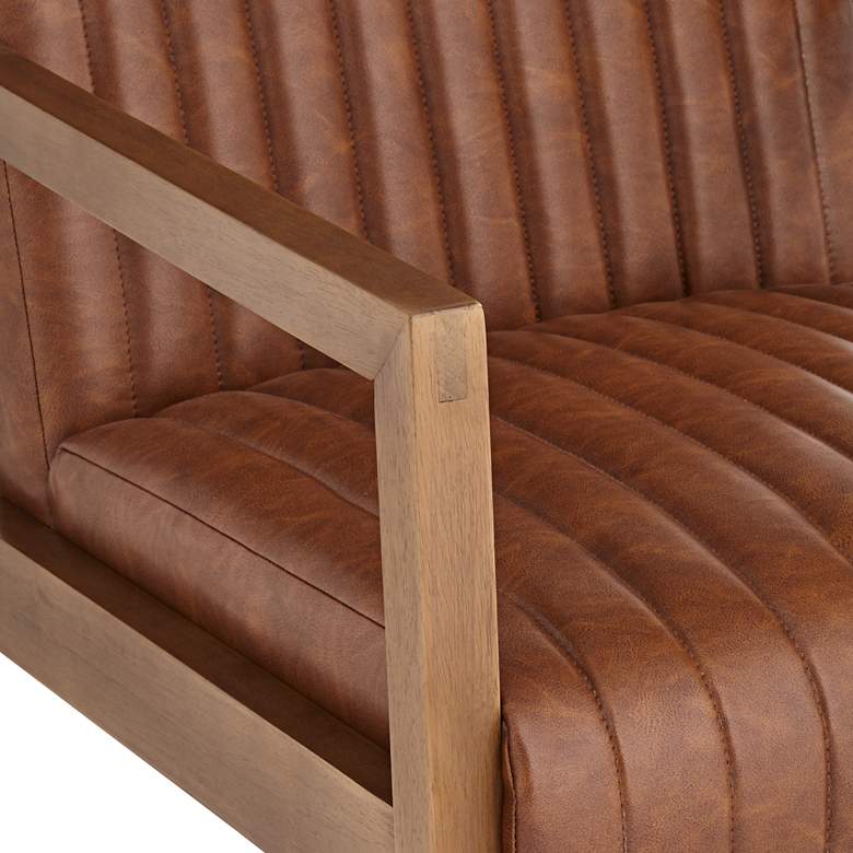 Image 4 Ava Rust Brown Wood Frame Rocking Chair more views